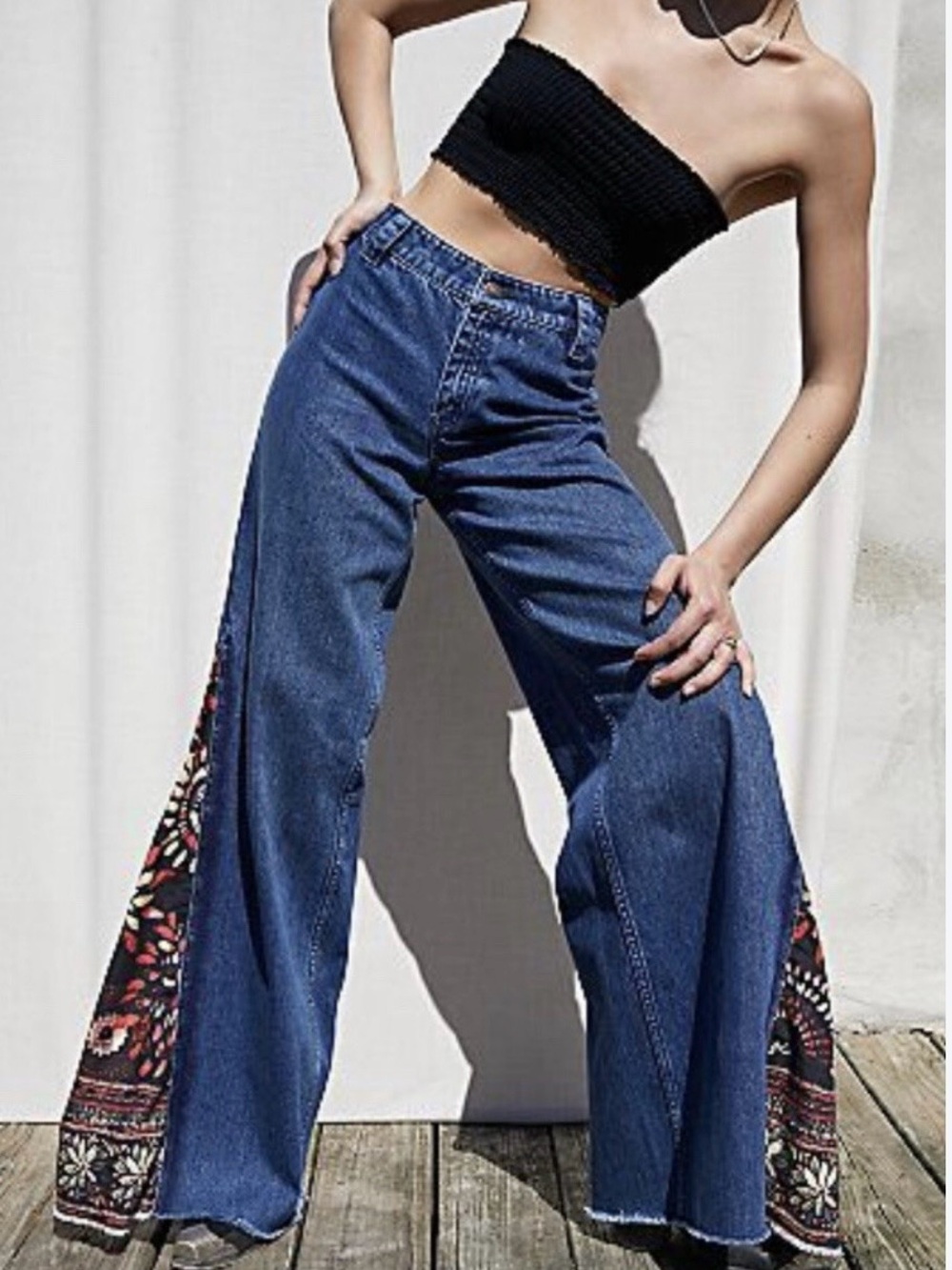 Free People Sahara Extreme Wide Leg Jeans Size 26/33
